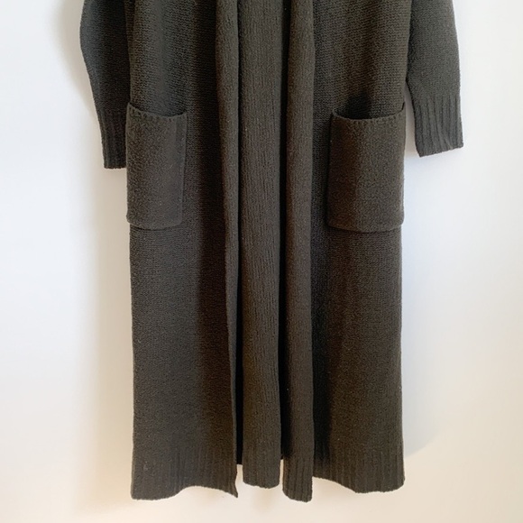 ALC Duster Open Cardigan Dark Green Wool Silk - Picture 3 of 8